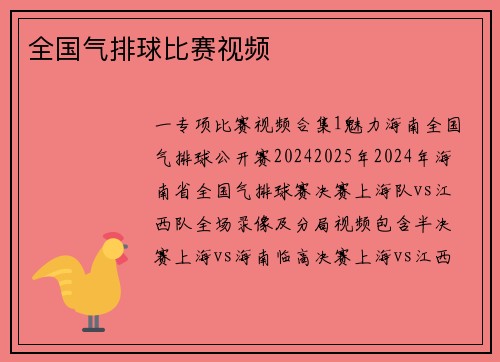 全国气排球比赛视频